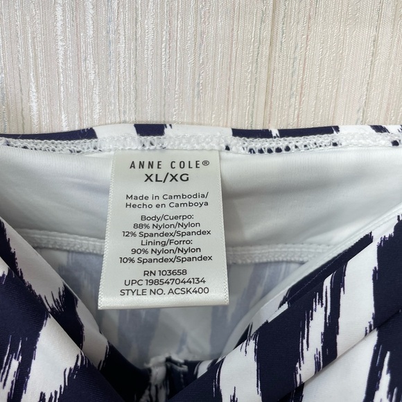 NWT Anne Cole Navy Ikat Print Tankini Top XL New with Tags - Picture 5 of 6